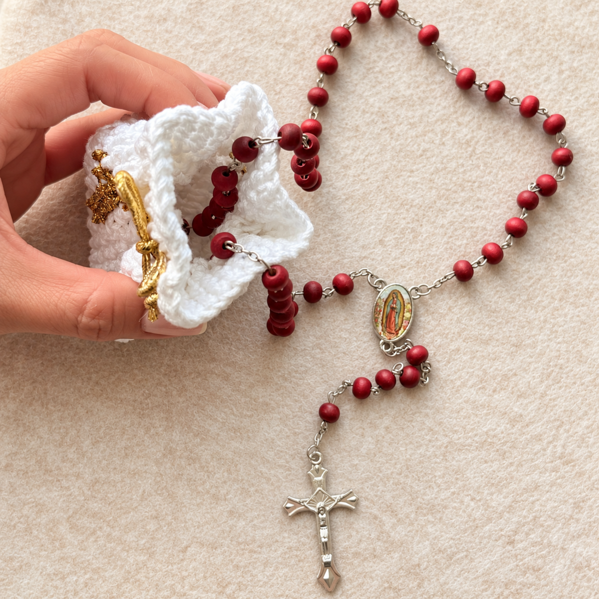 Crochet Rosary Pouch Set