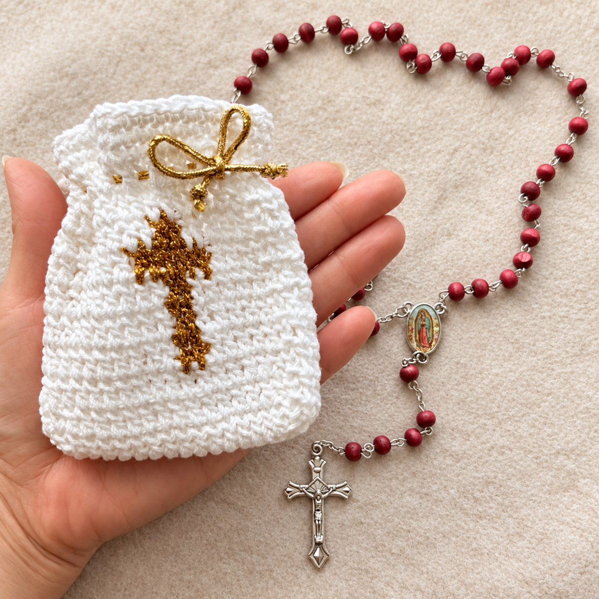 Crochet Rosary Pouch Set