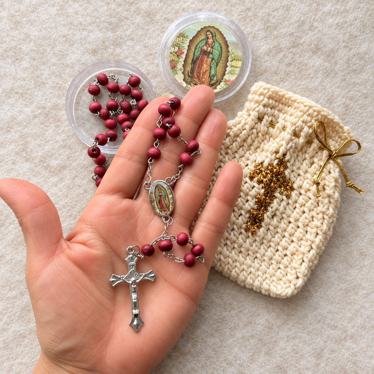 Crochet Rosary Pouch Set