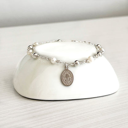 St. Benedict Silver Rosary Bracelet