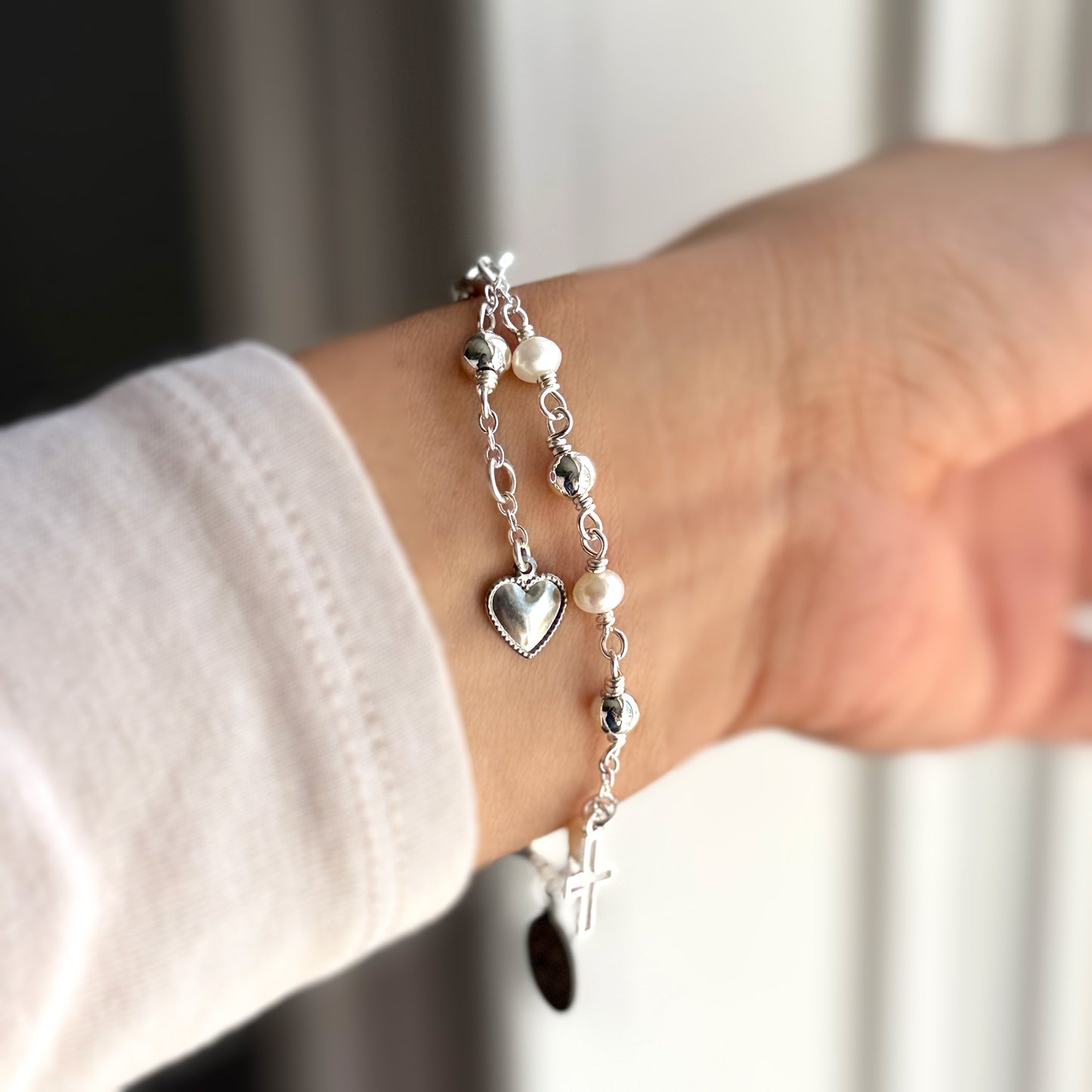 St. Benedict Silver Rosary Bracelet