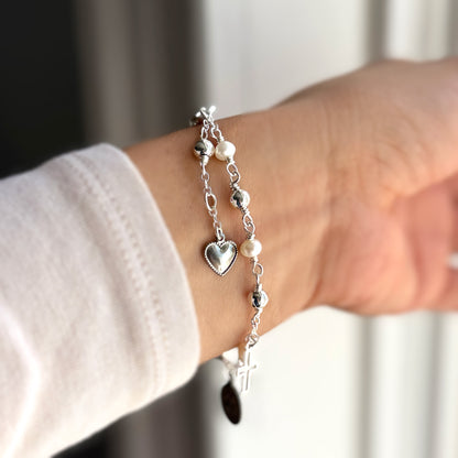 St. Benedict Silver Rosary Bracelet