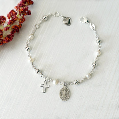 St. Benedict Silver Rosary Bracelet
