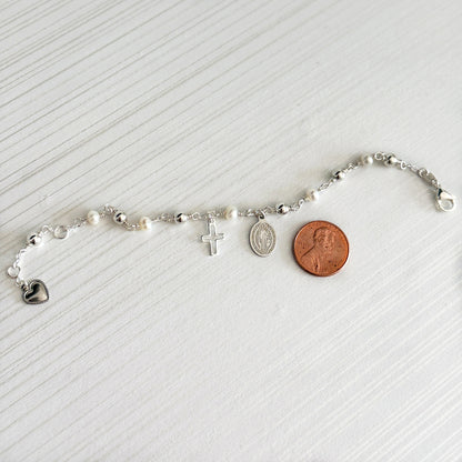 St. Benedict Silver Rosary Bracelet