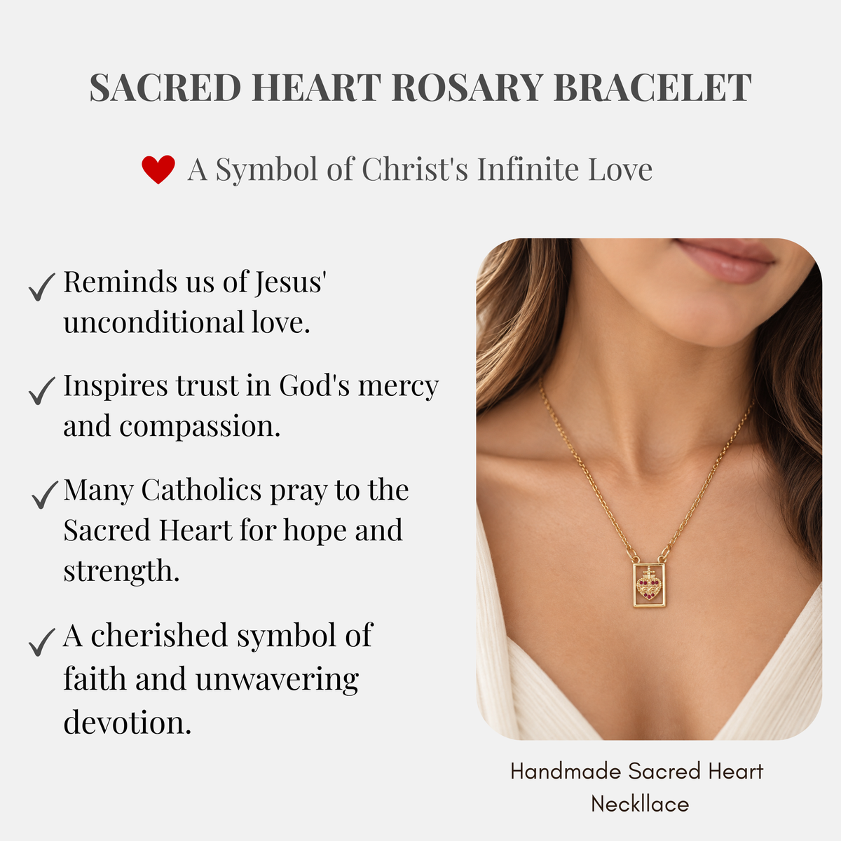 Sacred Heart Scapular Necklace