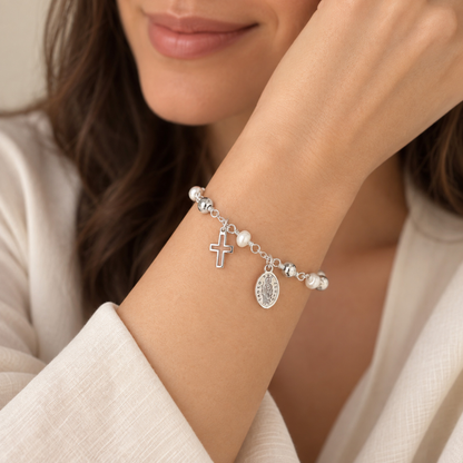 Saint Jude Silver Rosary Bracelet