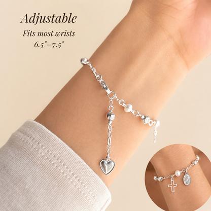 Saint Jude Silver Rosary Bracelet