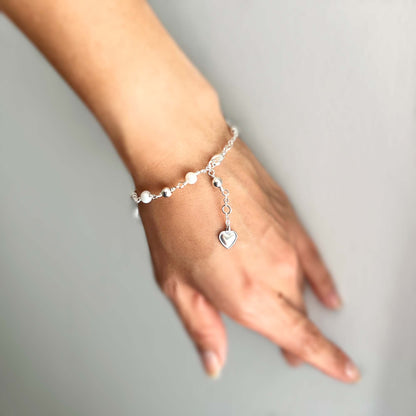 Virgin Mary Silver Rosary Bracelet