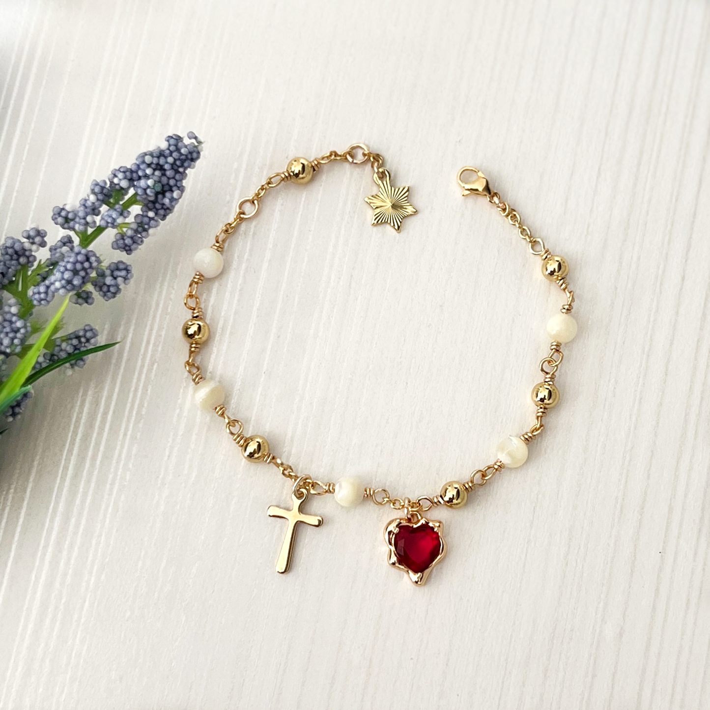 Sacred Heart Rosary Bracelet