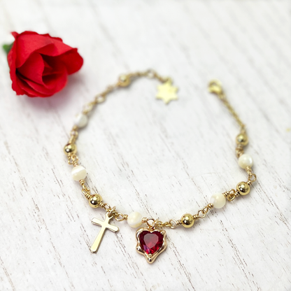 Sacred Heart Rosary Bracelet