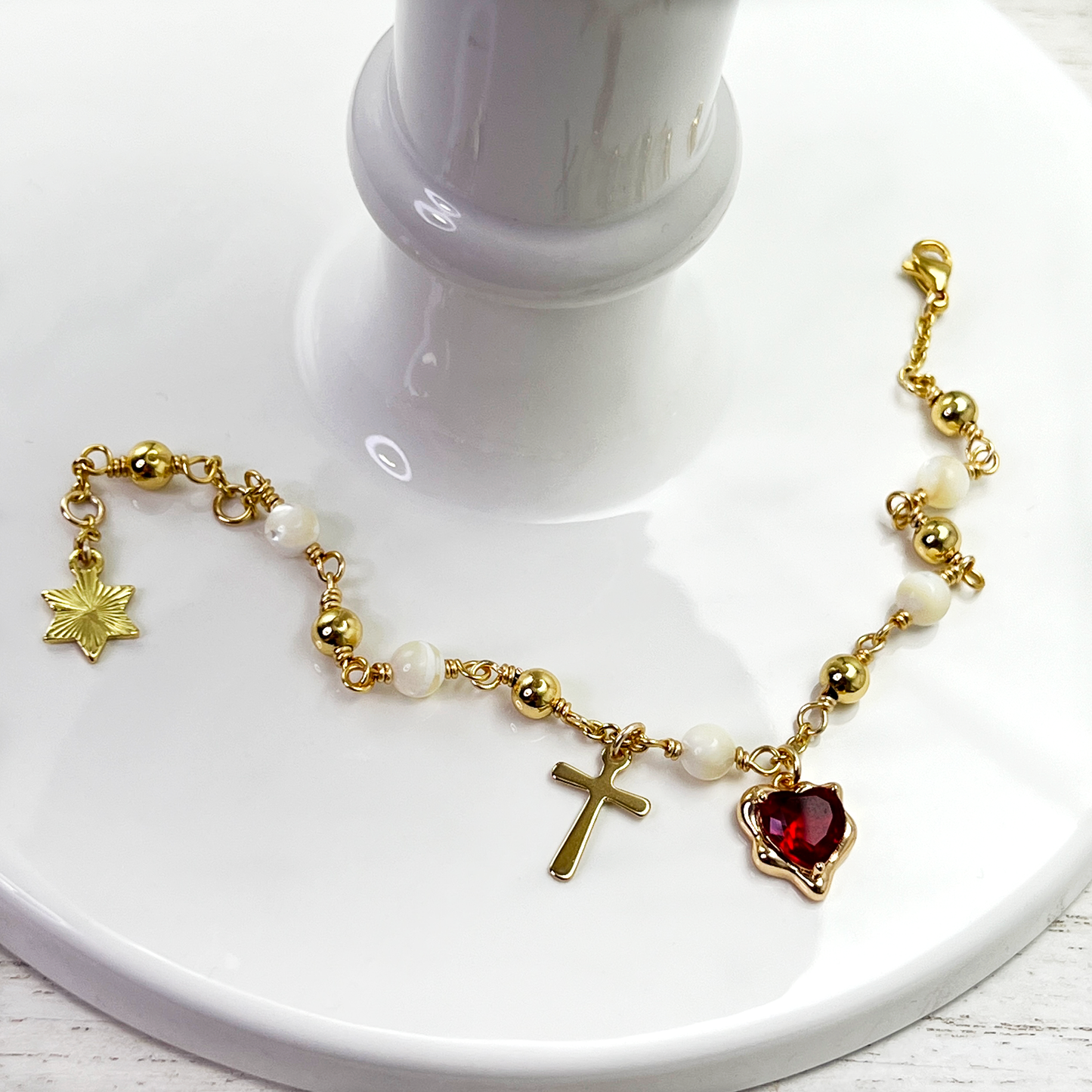 Sacred Heart Rosary Bracelet