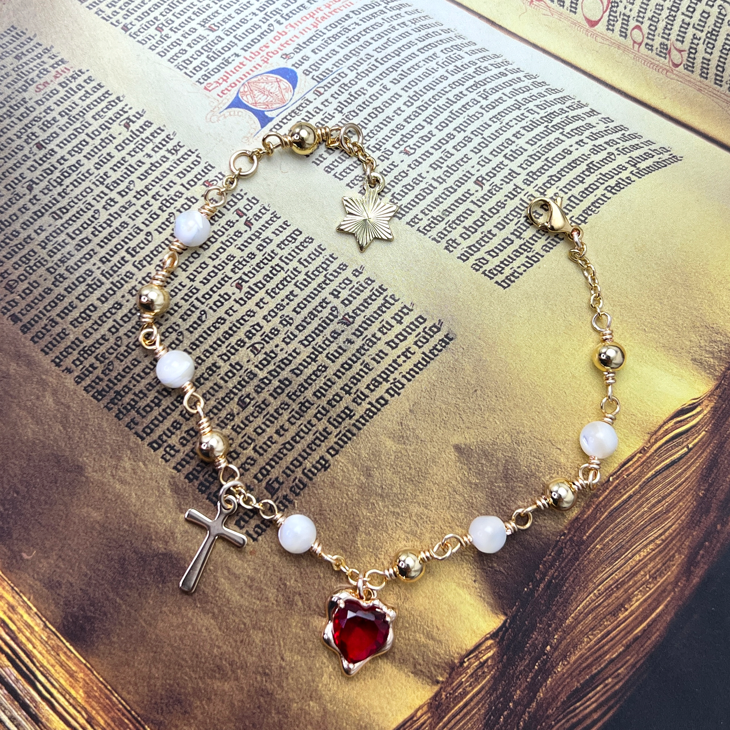 Sacred Heart Rosary Bracelet