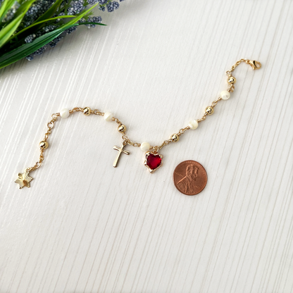 Sacred Heart Rosary Bracelet