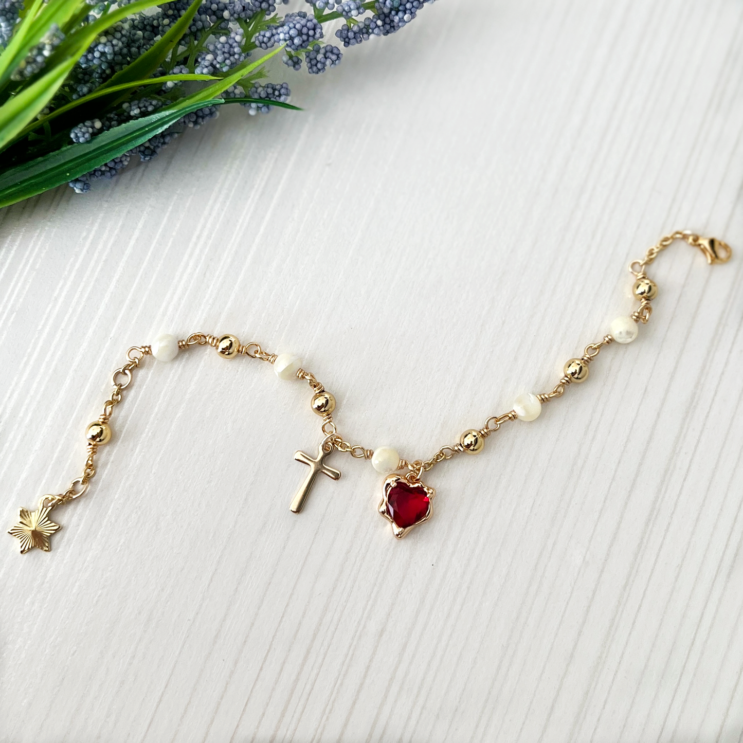 Sacred Heart Rosary Bracelet