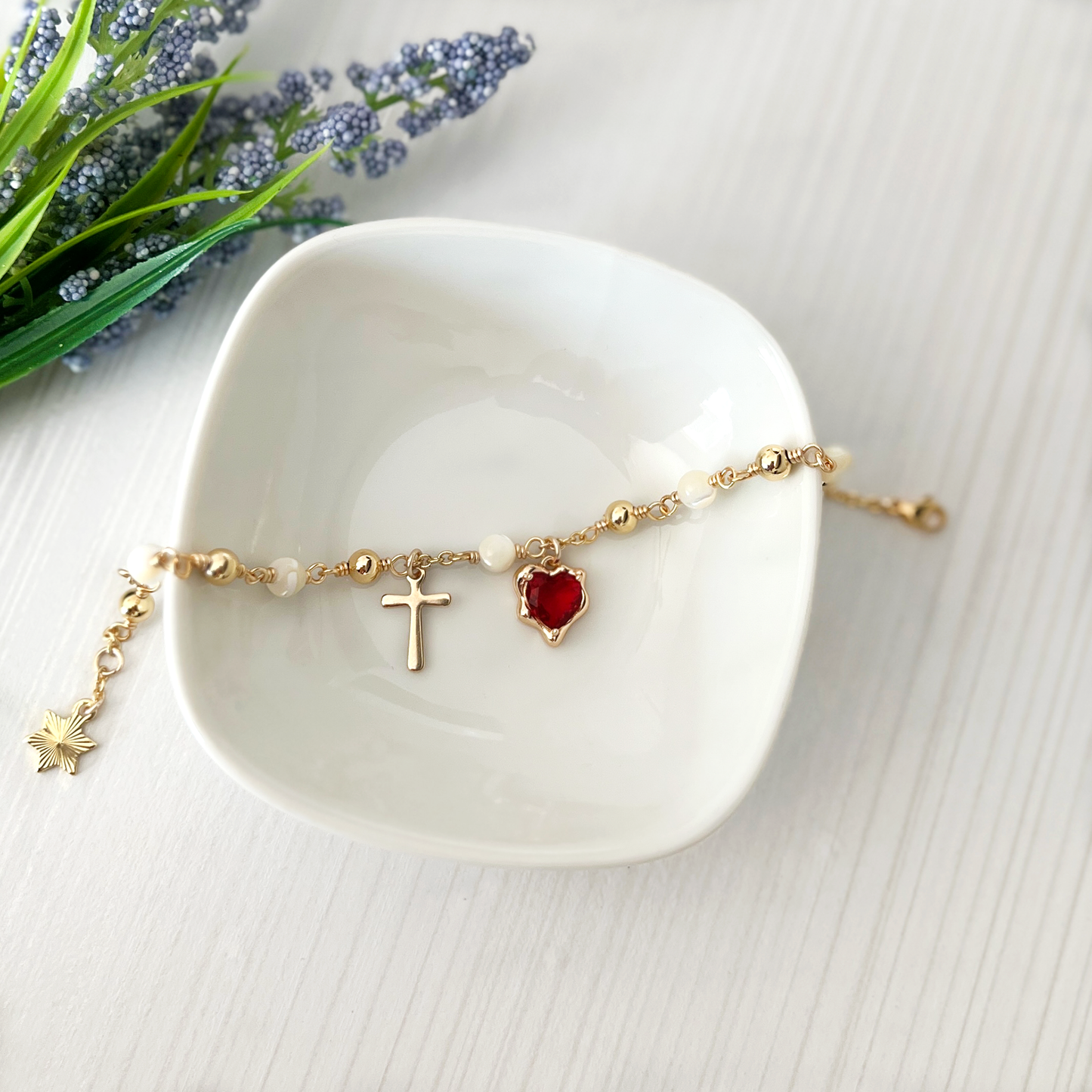 Sacred Heart Rosary Bracelet