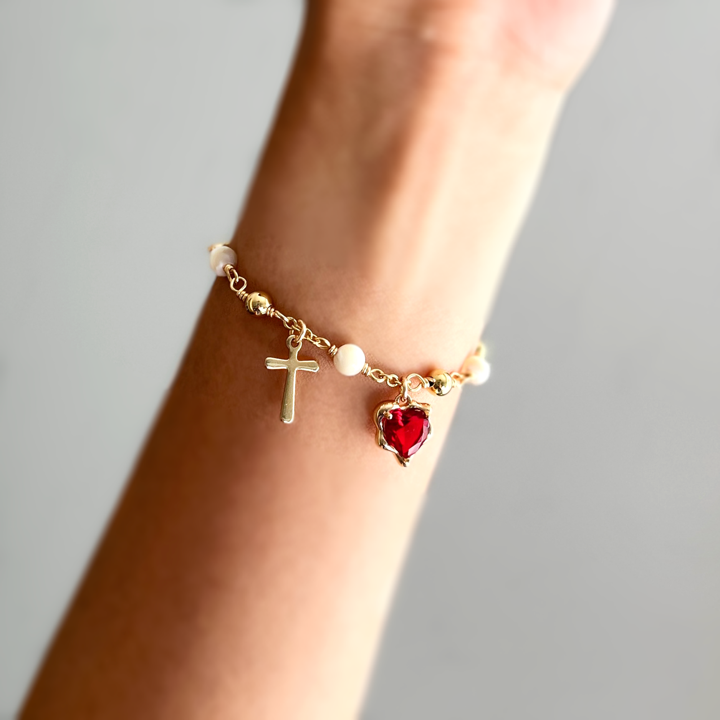 Sacred Heart Rosary Bracelet