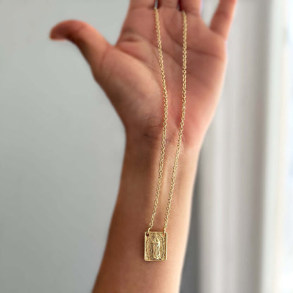 Virgin Mary Scapular Gold Necklace