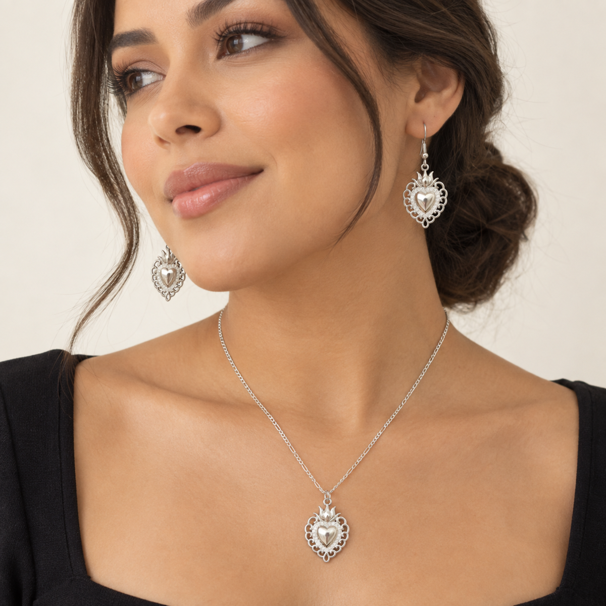 Sacred Heart Silver Set