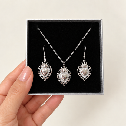 Sacred Heart Silver Set