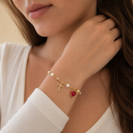 Sacred Heart Rosary Bracelet
