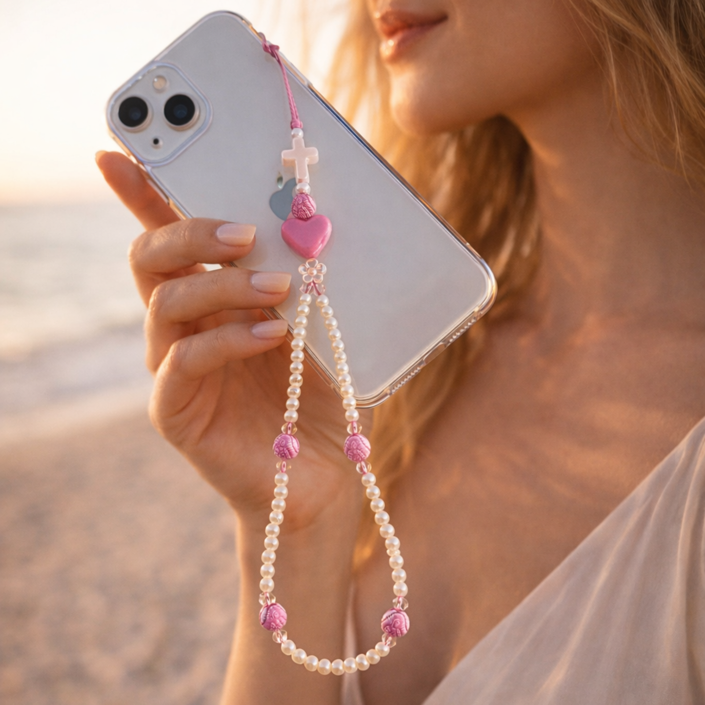 Virgin Mary Rosary Phone Charm