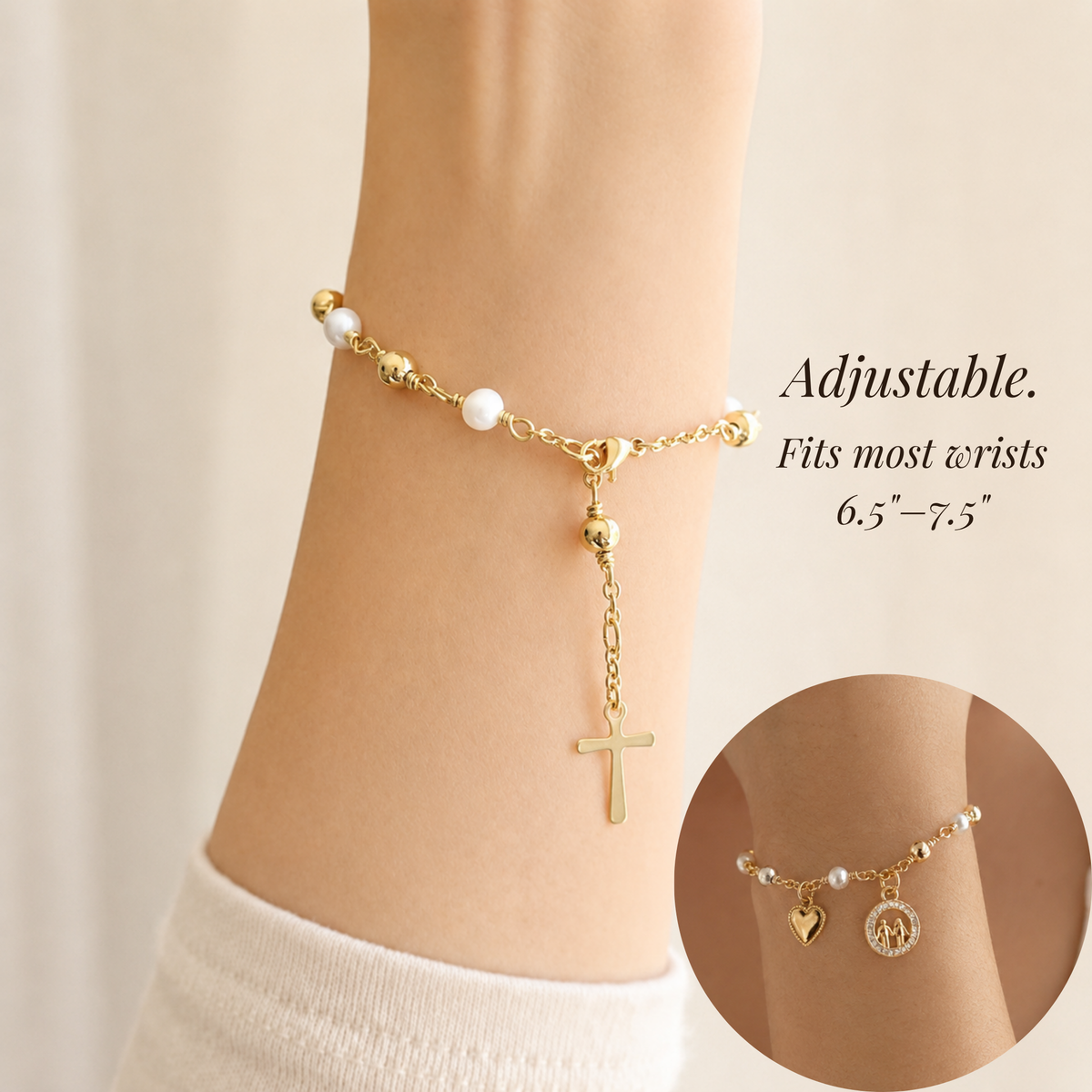 Wedding Gold Rosary Bracelet |