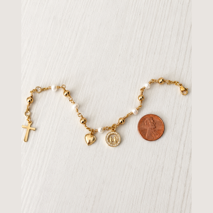 Wedding Gold Rosary Bracelet |