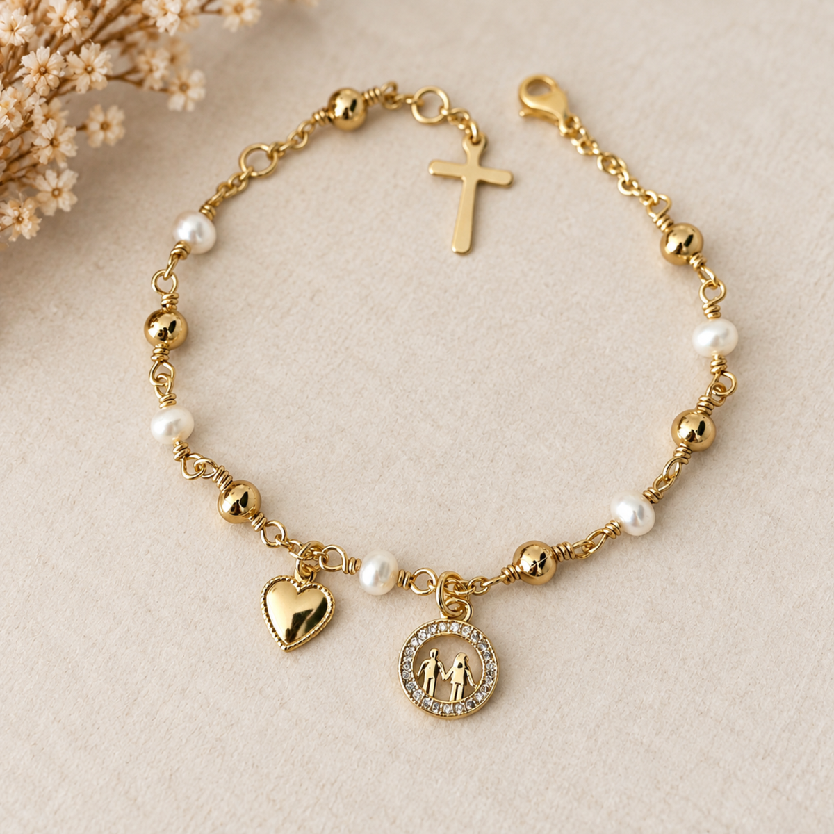 Wedding Gold Rosary Bracelet |