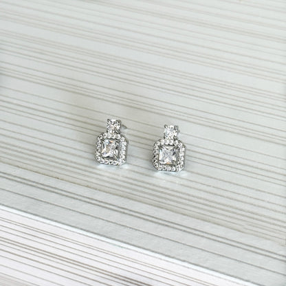 Sterling Silver CZ Stud Earrings