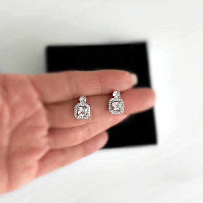 Sterling Silver CZ Stud Earrings
