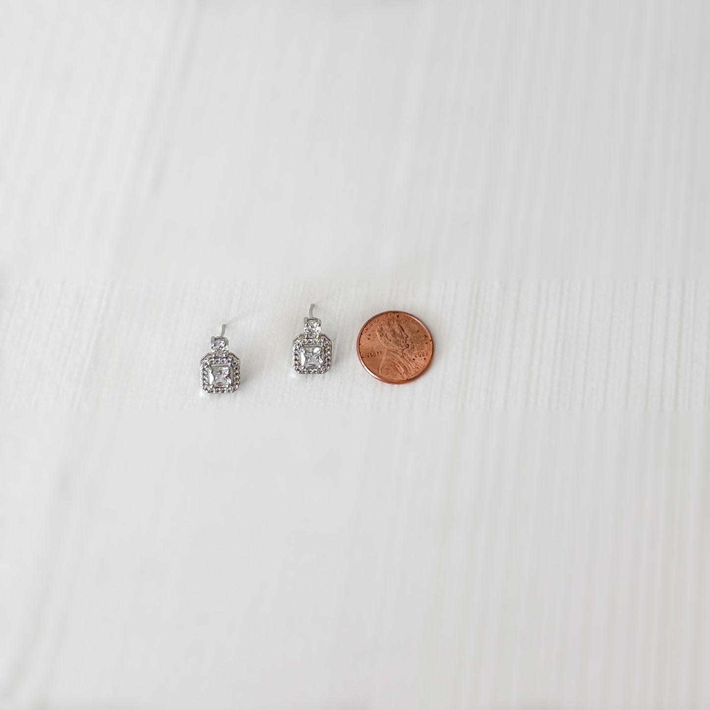 Sterling Silver CZ Stud Earrings