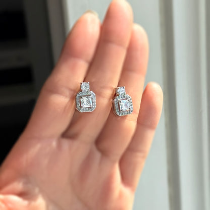 Sterling Silver CZ Stud Earrings