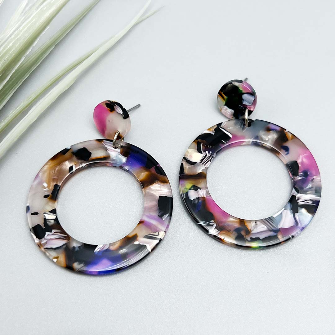 Pink acetate earrings