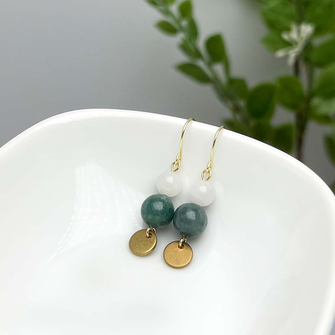 Green Moss Agate Earrings