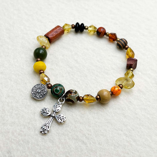 Beaded rosary bracelet women's