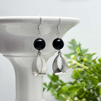 Agate dangle earrings women's