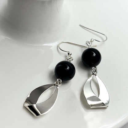 Black agate earrings