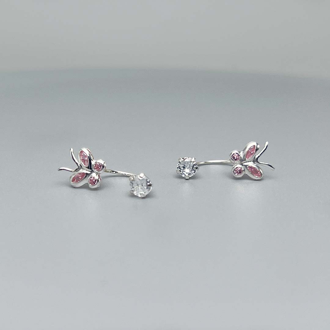 Pink Butterfly  Earrings