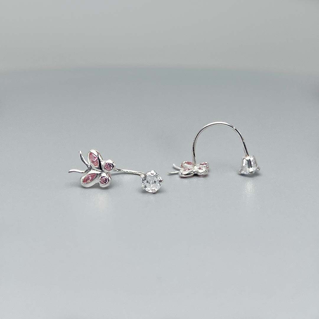 Pink Butterfly  Earrings