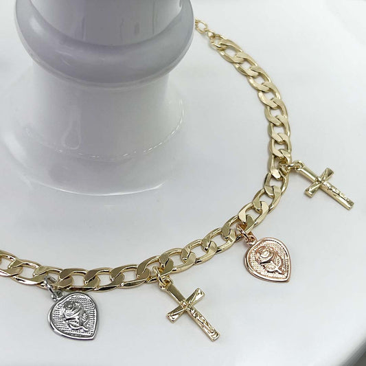 Gold cross bracelet women's