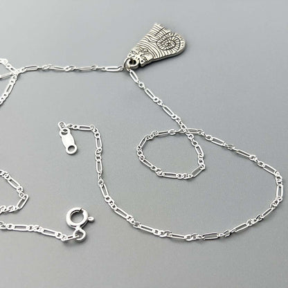 silver cat necklace women's