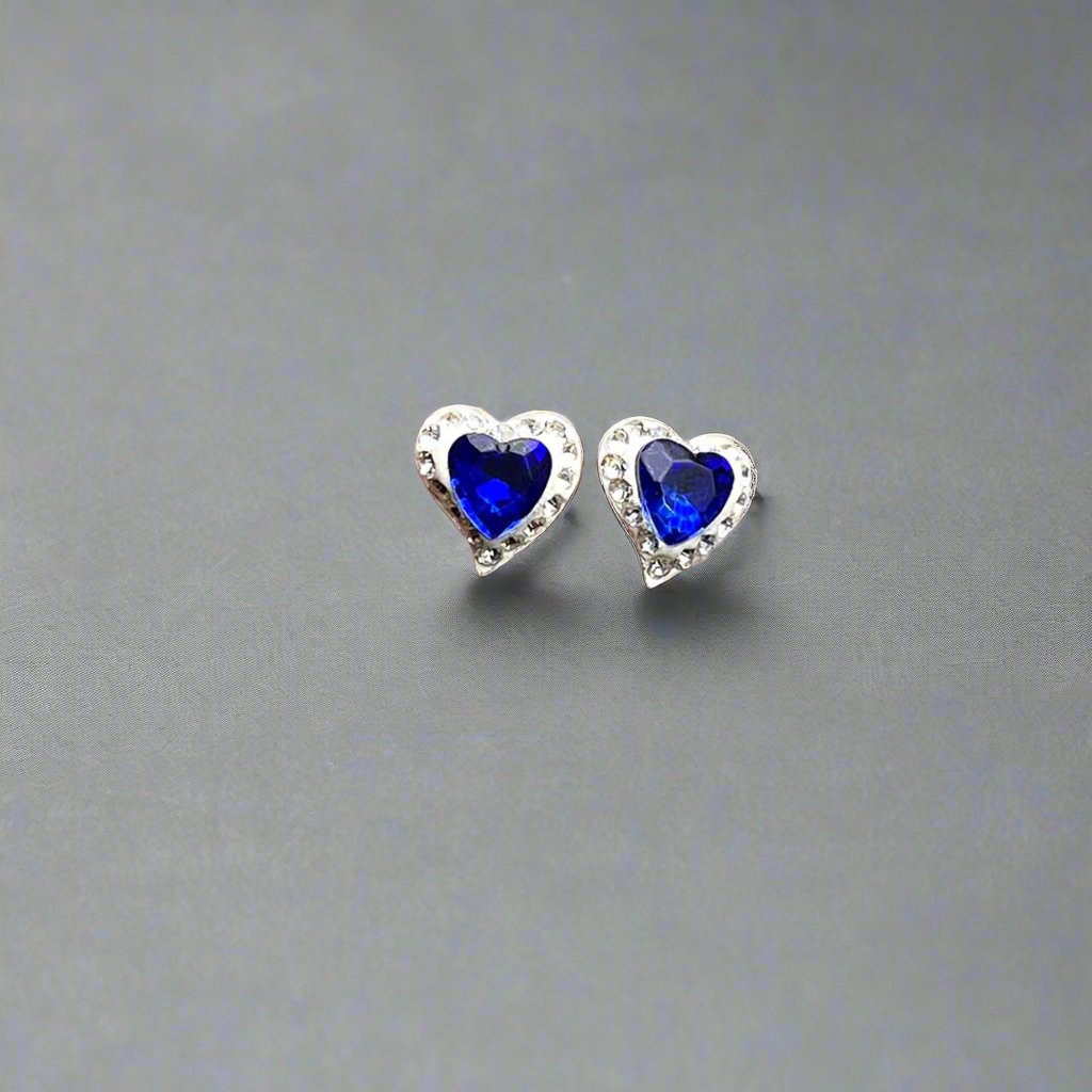 Blue zirconia stud earrings