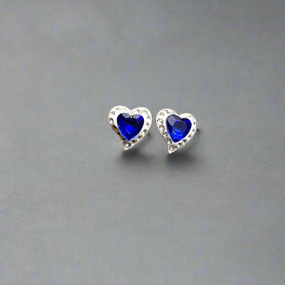 Blue zirconia stud earrings
