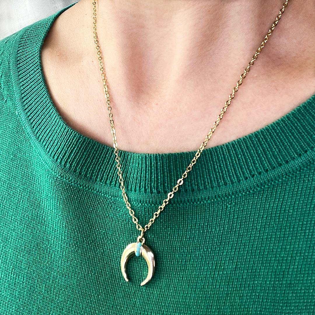 Crescent moon necklace women's