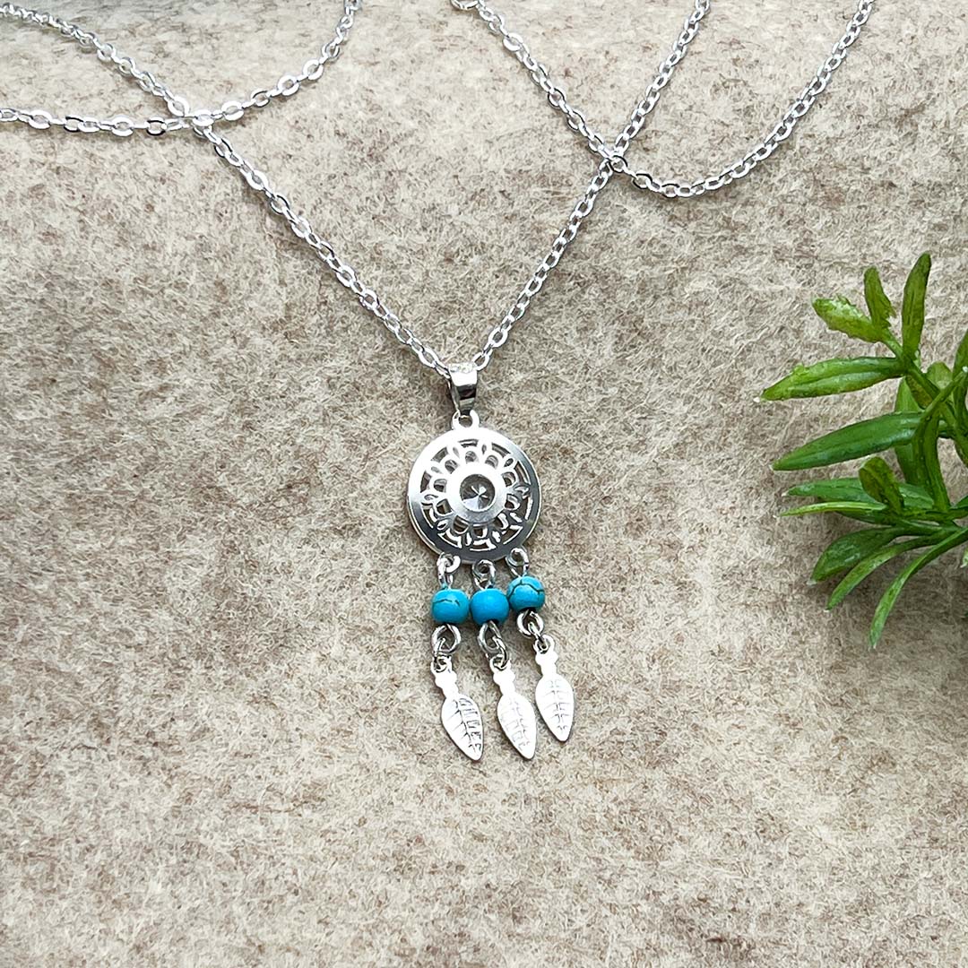 Silver dreamcatcher necklace women's