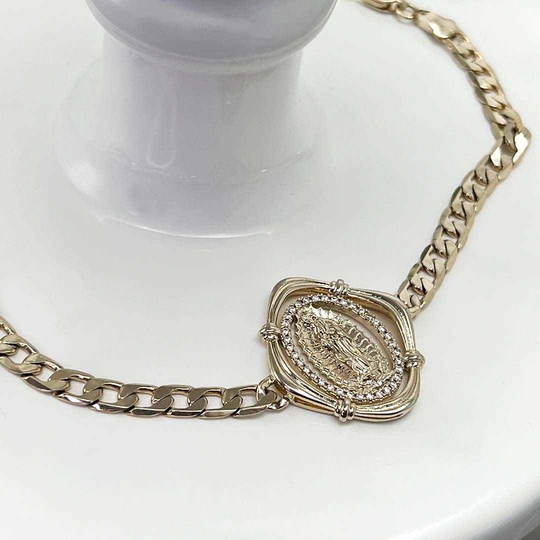 Gold virgencita bracelet