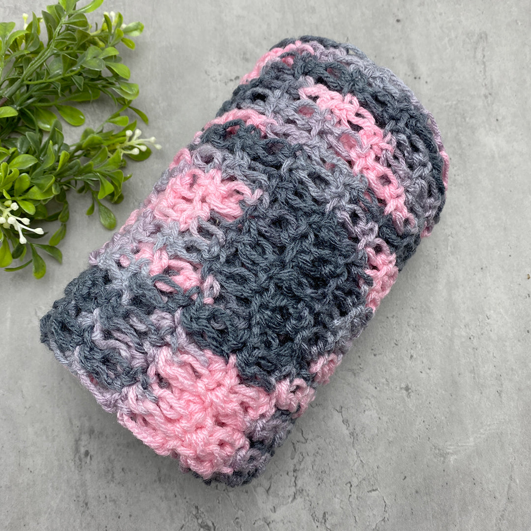 Pink and Gray Scarf - Winter Season Women's Scarves