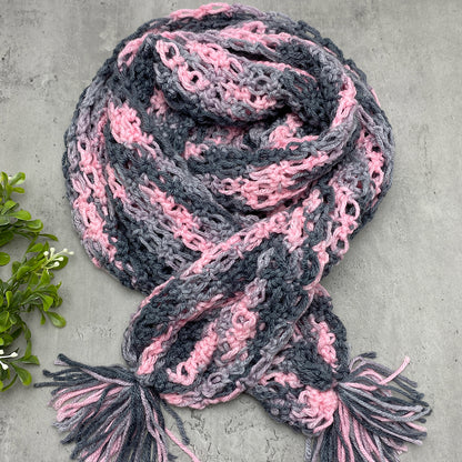 Long pink scarf women's