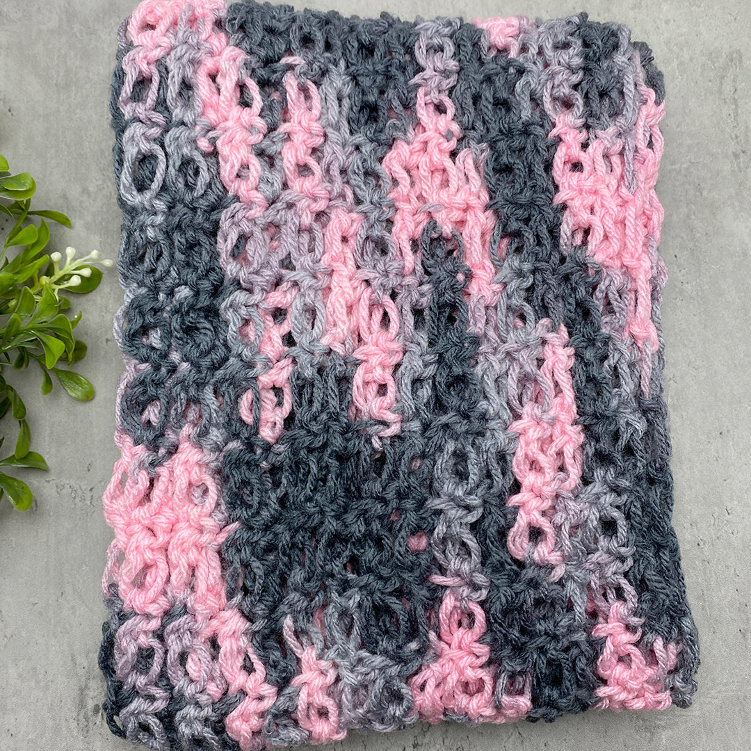 Gray and pink scarf women's accessory