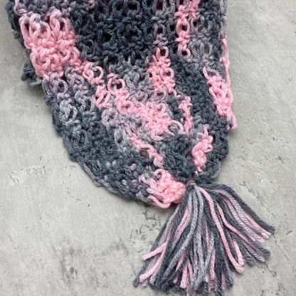 Pink and Gray Scarf - Winter Season Women's Scarves